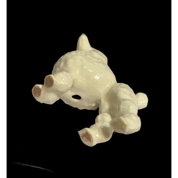 Small Vintage Ceramic Poodle Figurine - White Collectible Dog Decor Fancy Cut - Picture 4 of 4